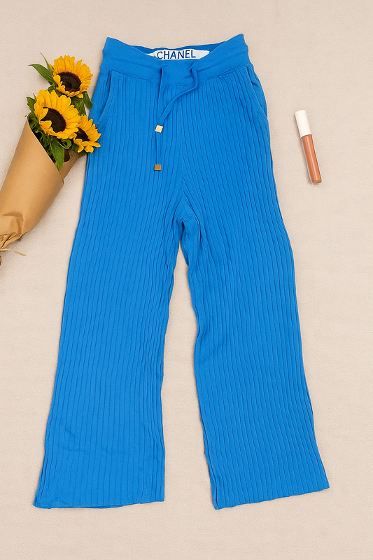 The Electric Blue Knit Trouser