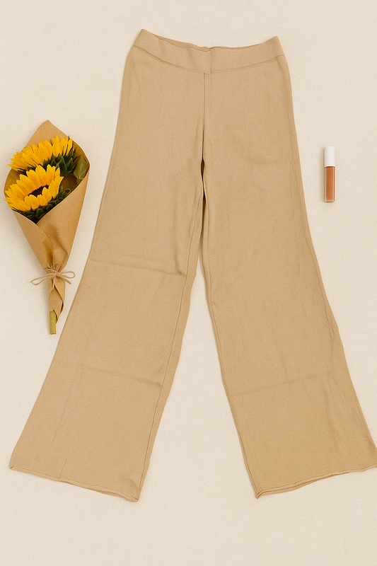 The Beige Knit Palazzo