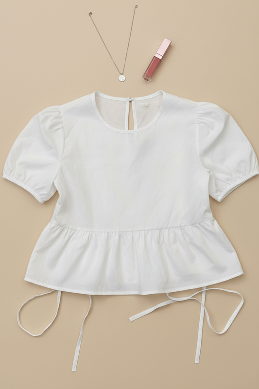 Peplum Tie Hem Blouse