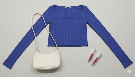 Cobalt Square Neck Crop