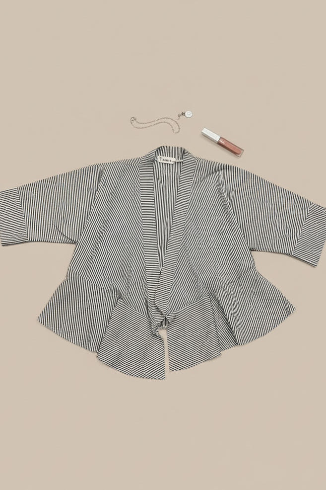 Pinstripe Peplum Blazer Top