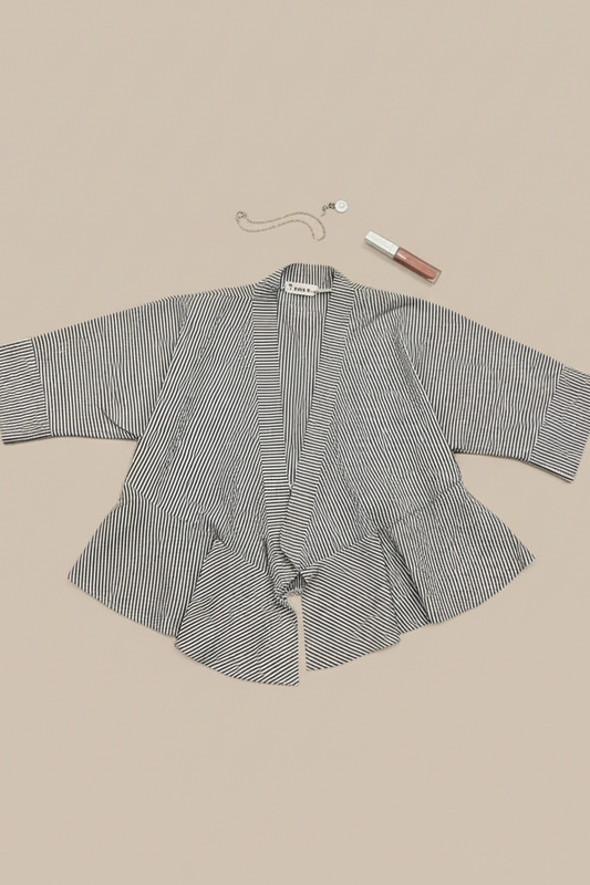Pinstripe Peplum Blazer Top