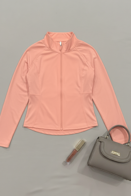 Pinkish Peach Fit Zip Jacket