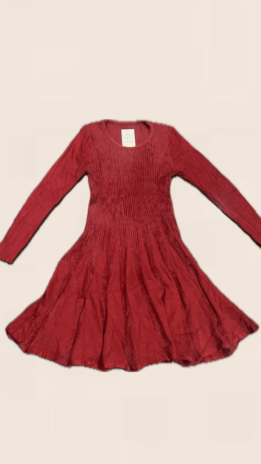 Ribbed Flared Sweater Dress