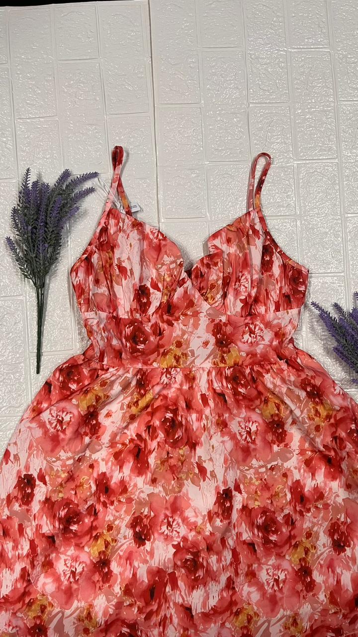 Rosé Blossom Tiered Dress