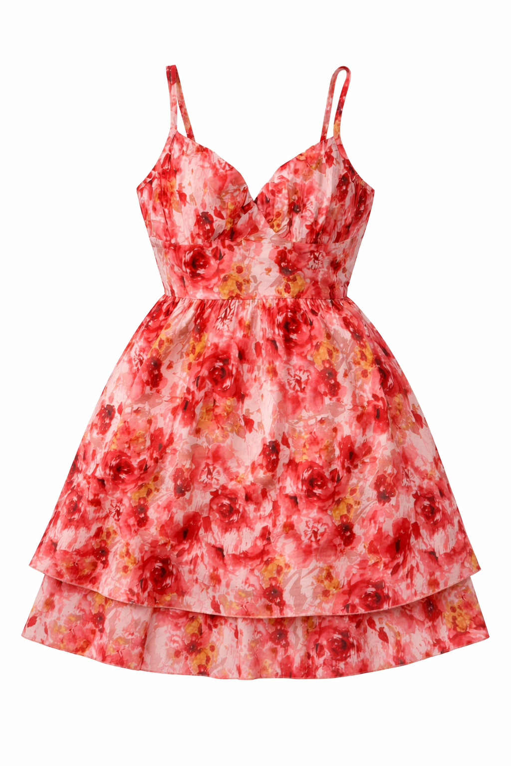Rosé Blossom Tiered Dress