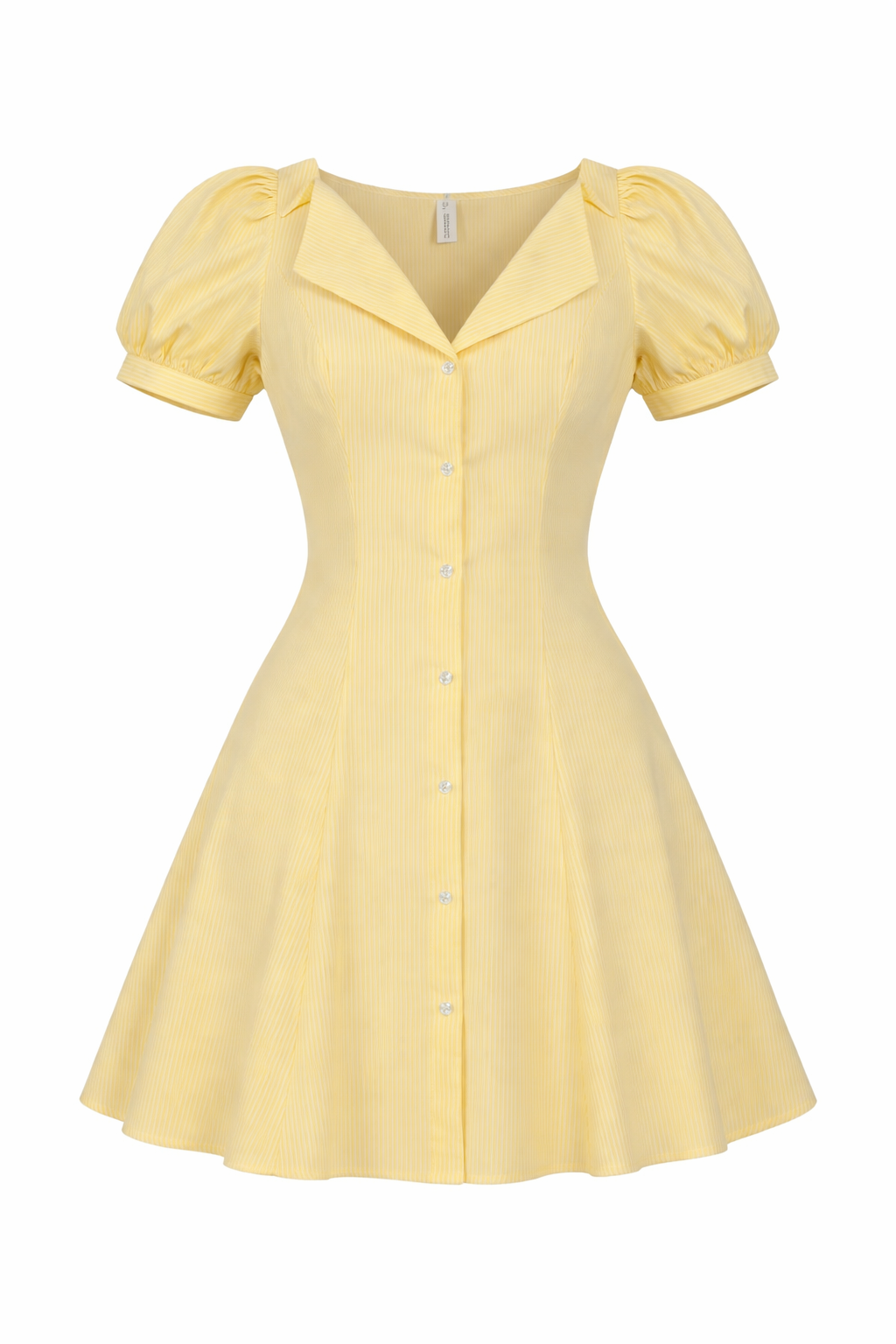 Lemon Whisper Button-Front Dress
