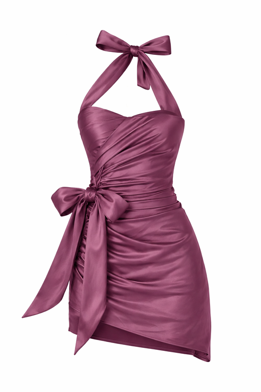 Plum Promise Backless Mini Dress