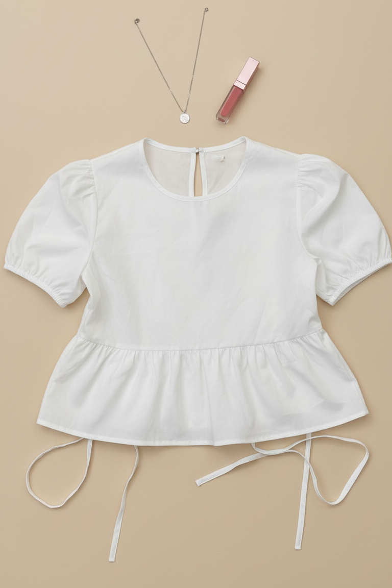 Peplum Tie Hem Blouse