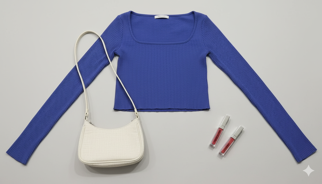 Cobalt Square Neck Crop