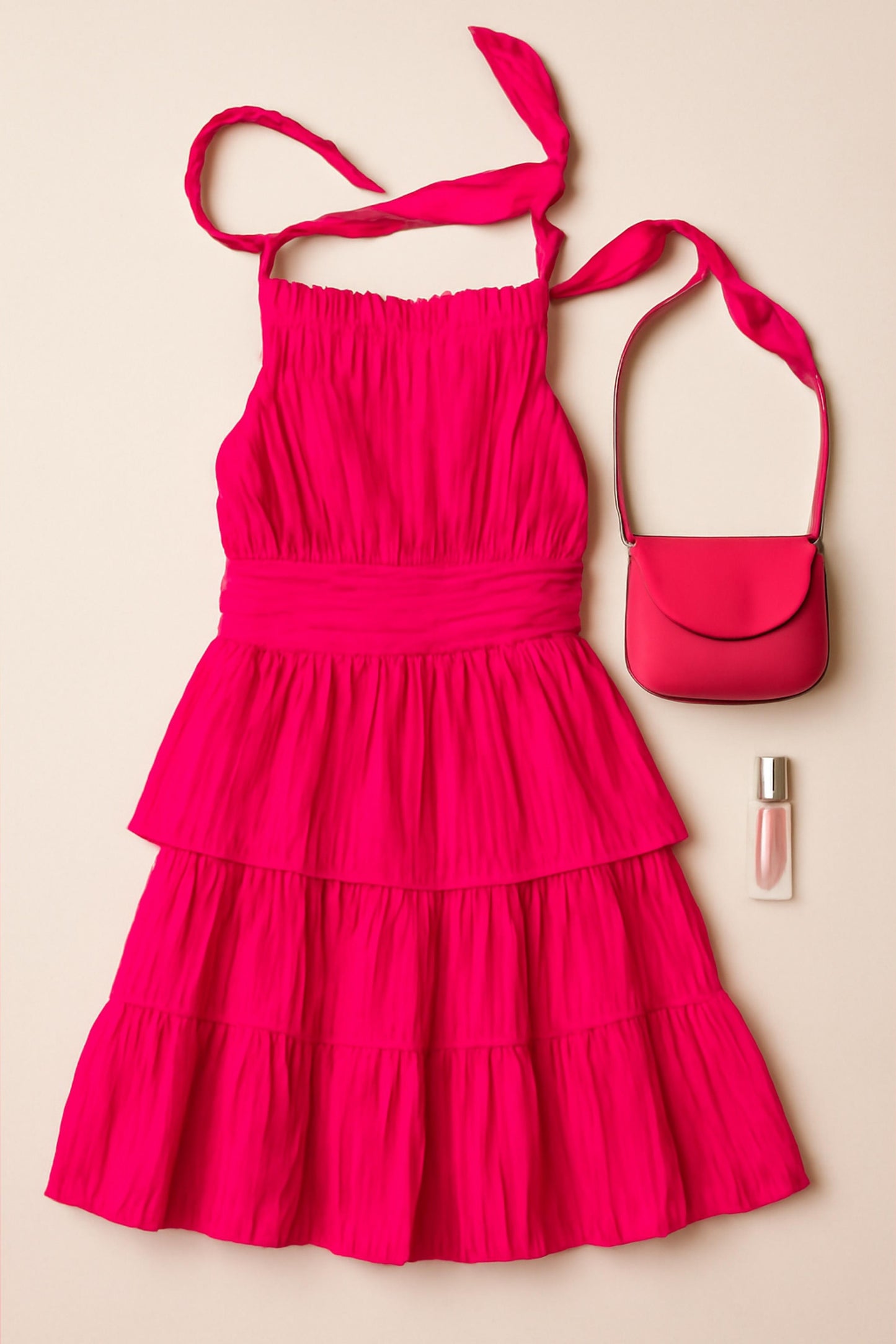 Tiered Halter Mini Dress