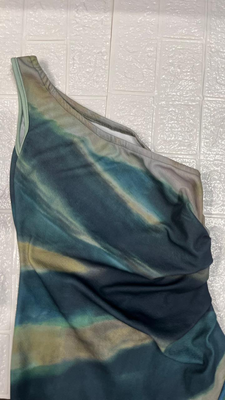 Ocean Blur One-Shoulder